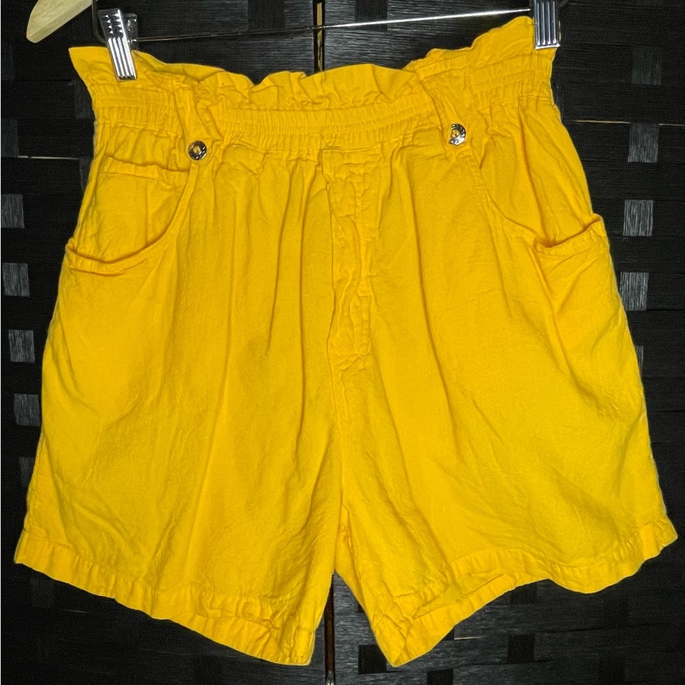 Christina High Waist Yellow Women's Shorts
